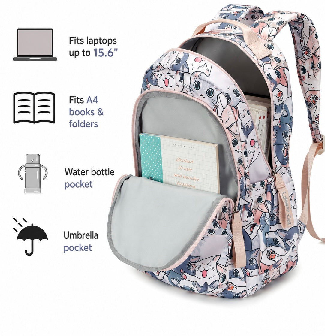 Cute Waterproof Backpack – School & Travel Bag for Girls